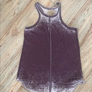 chaser purple and white racerback ribbed tank